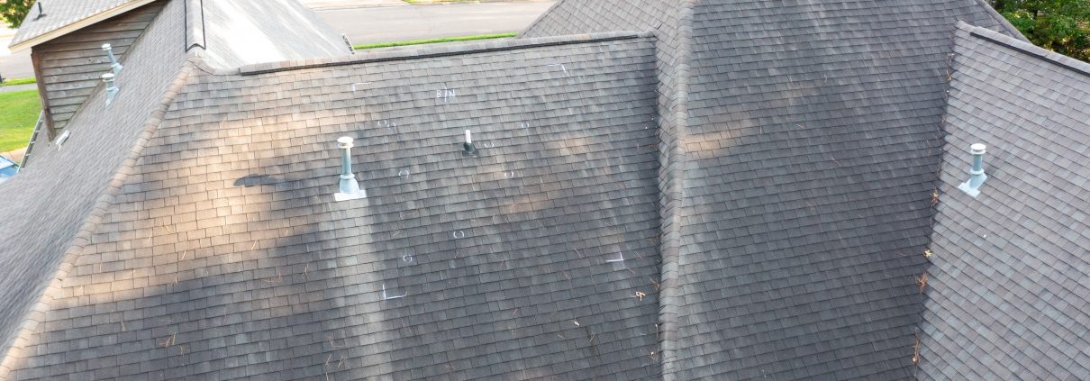 Hail damage on roof