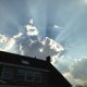 ray of sun over roof